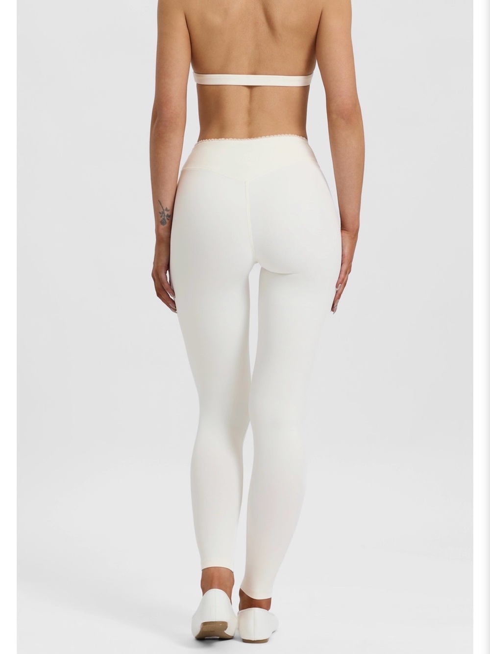 White Halter Bralette & High-Waist Legging Set - Picture 6 of 7